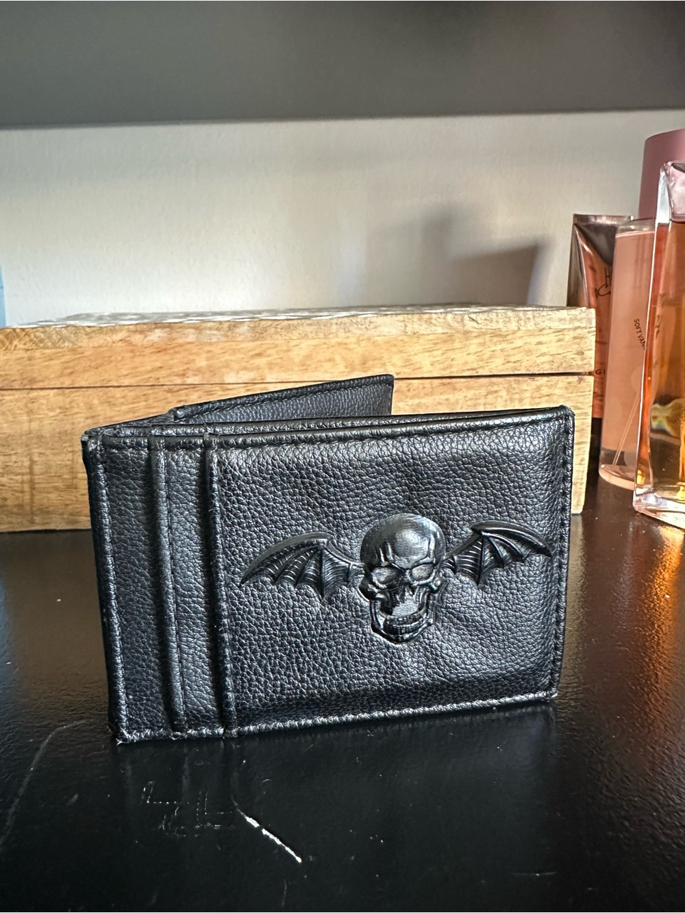 Avenged Sevenfold Embossed Deathbat Black Leather Bifold Wallet